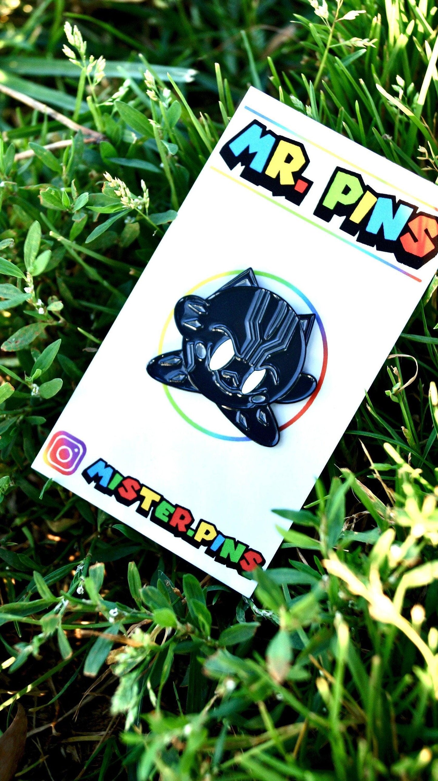 Kirby x Black Panther Enamel Pin - Mr. Pins