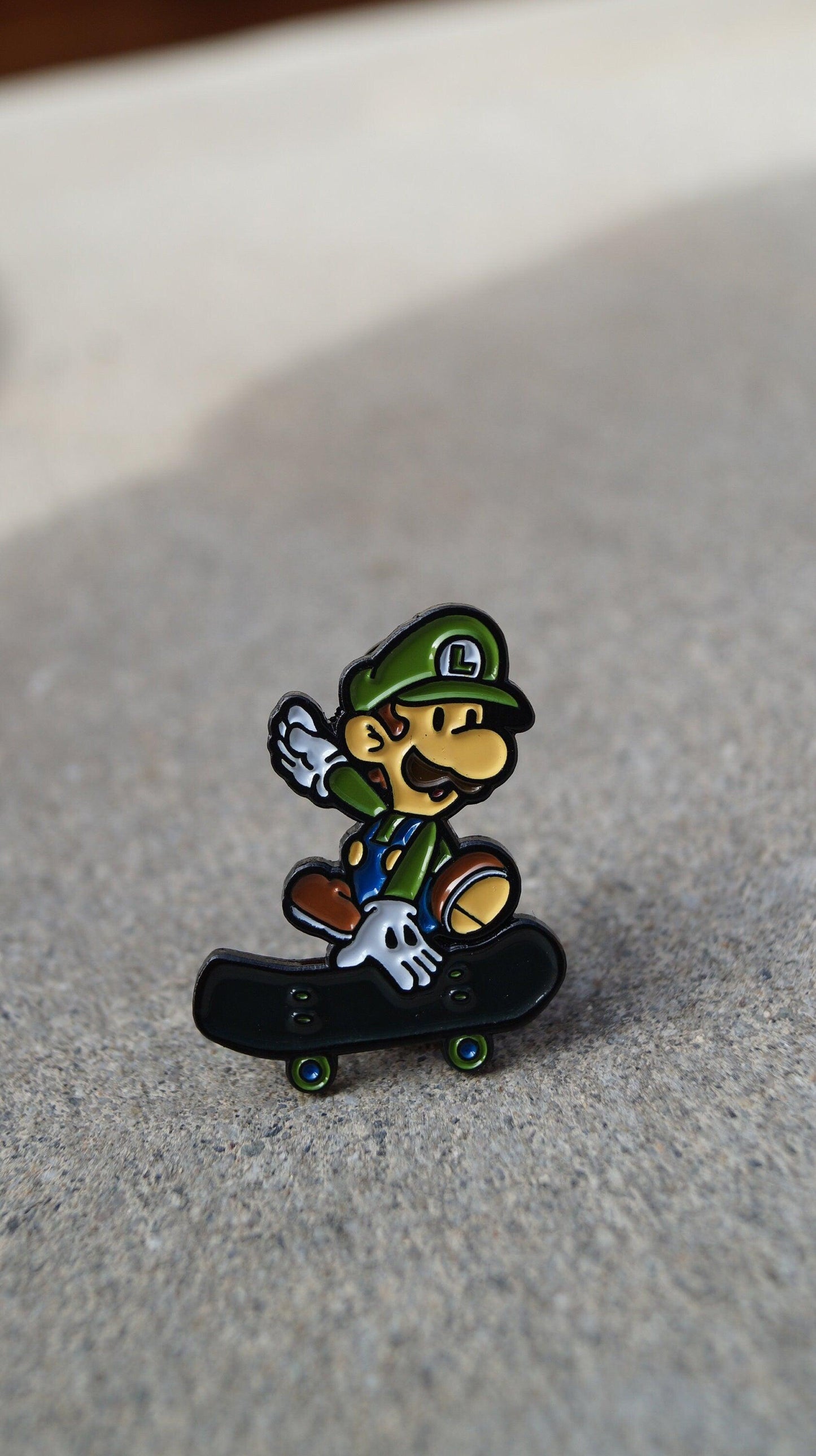 Luigi Skate Enamel Pin - Mr. Pins