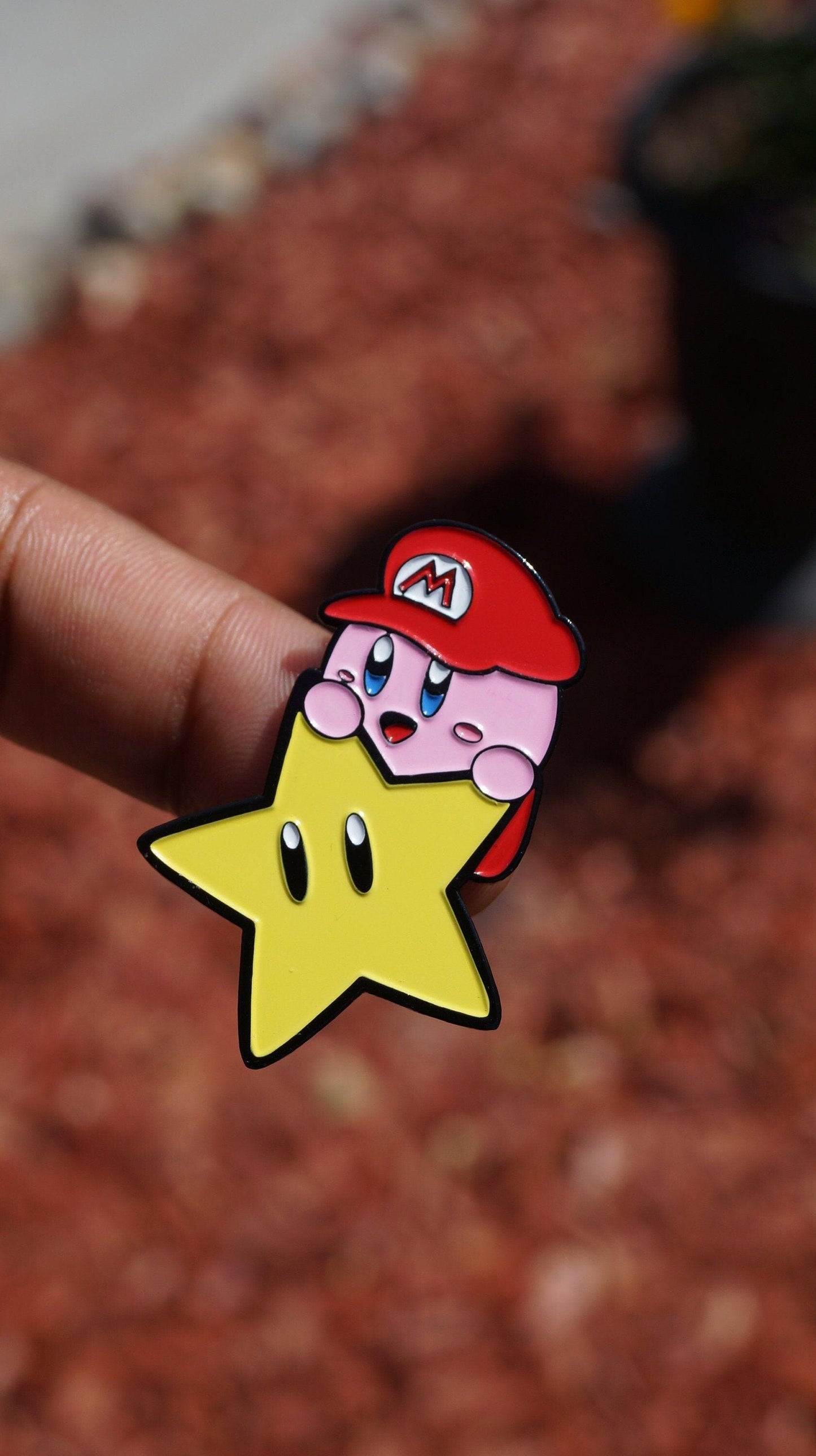 Kirby Mario Star Enamel Pin - Mr. Pins